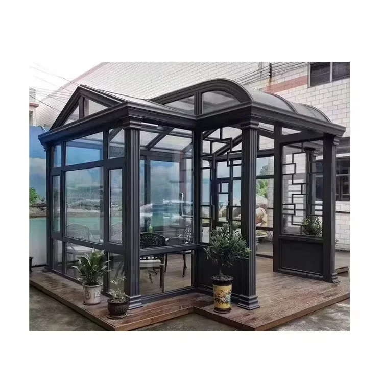 Free Standing Winter Garden Solarium with Aluminum Tempered Glass Polygon Roof Molding Winter Season Sunroom & Glass House