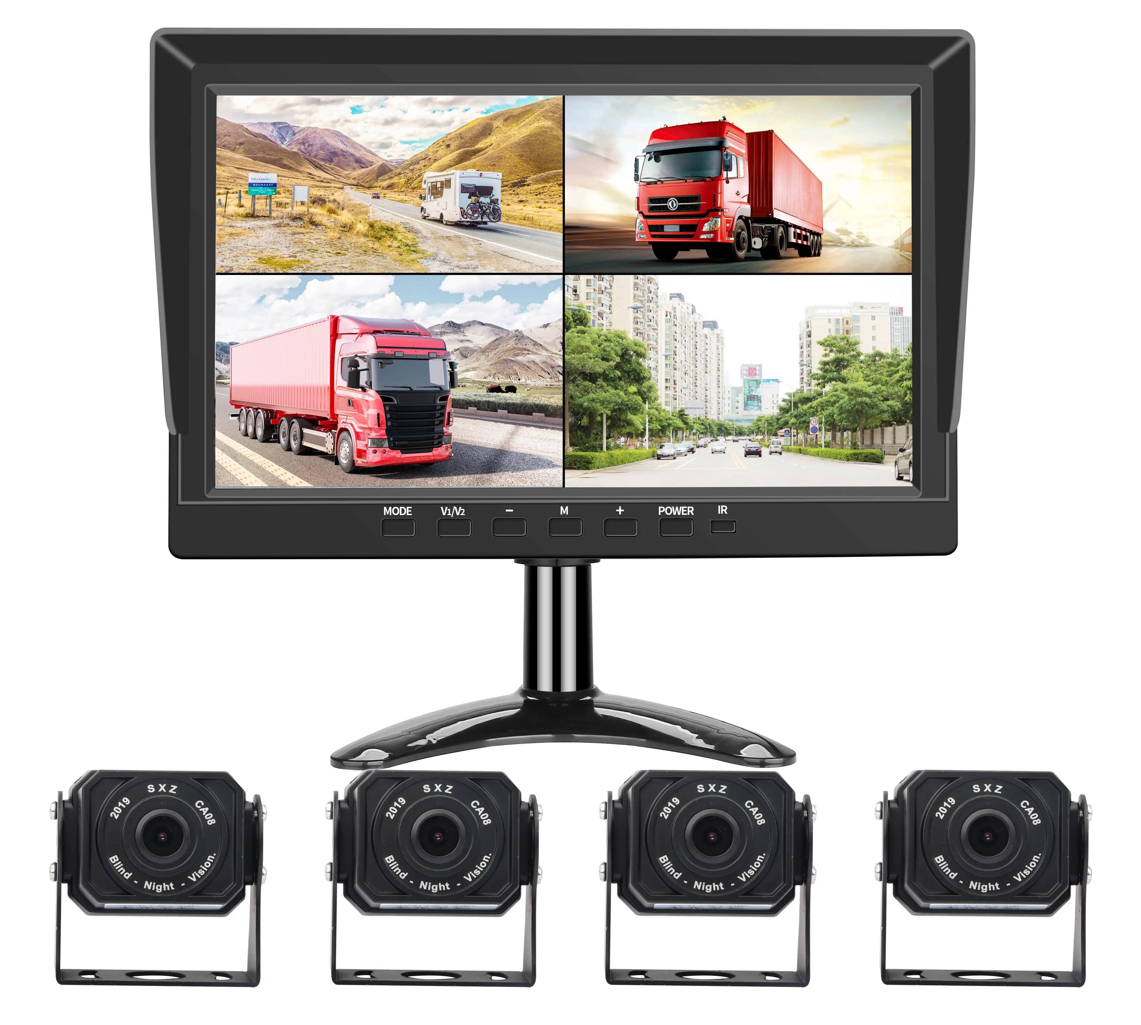 Plug-Play rear side view vehicle camera system Backup Security cctv camera Monitor car truck reverse camera with screen