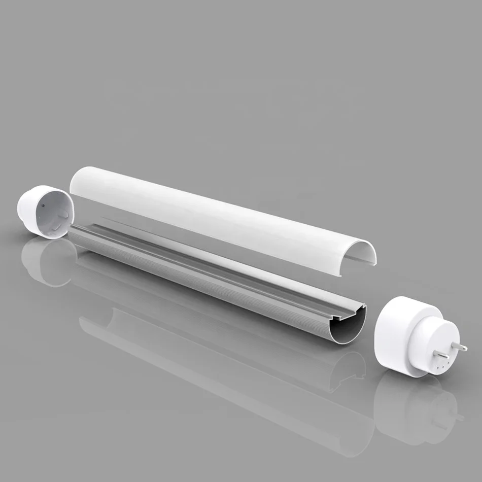 2021 New Aluminum Structure PC Cover Ellipse T8 LED Tube Light  For LED Profile LED Aluminum Housing