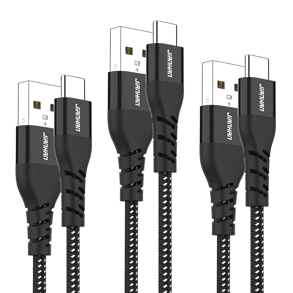 Hot Selling  3A Fast Charging USB A to USB C 2.0 Nylon Braided High Speed Data Syncing USB Cable