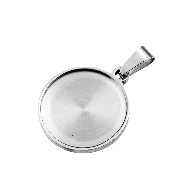 Stainless Steel Gold PVD Plated Disc Accessories Jewelry DIY Blank Disc Base Setting Charms Pendant Blank Bezel Trays