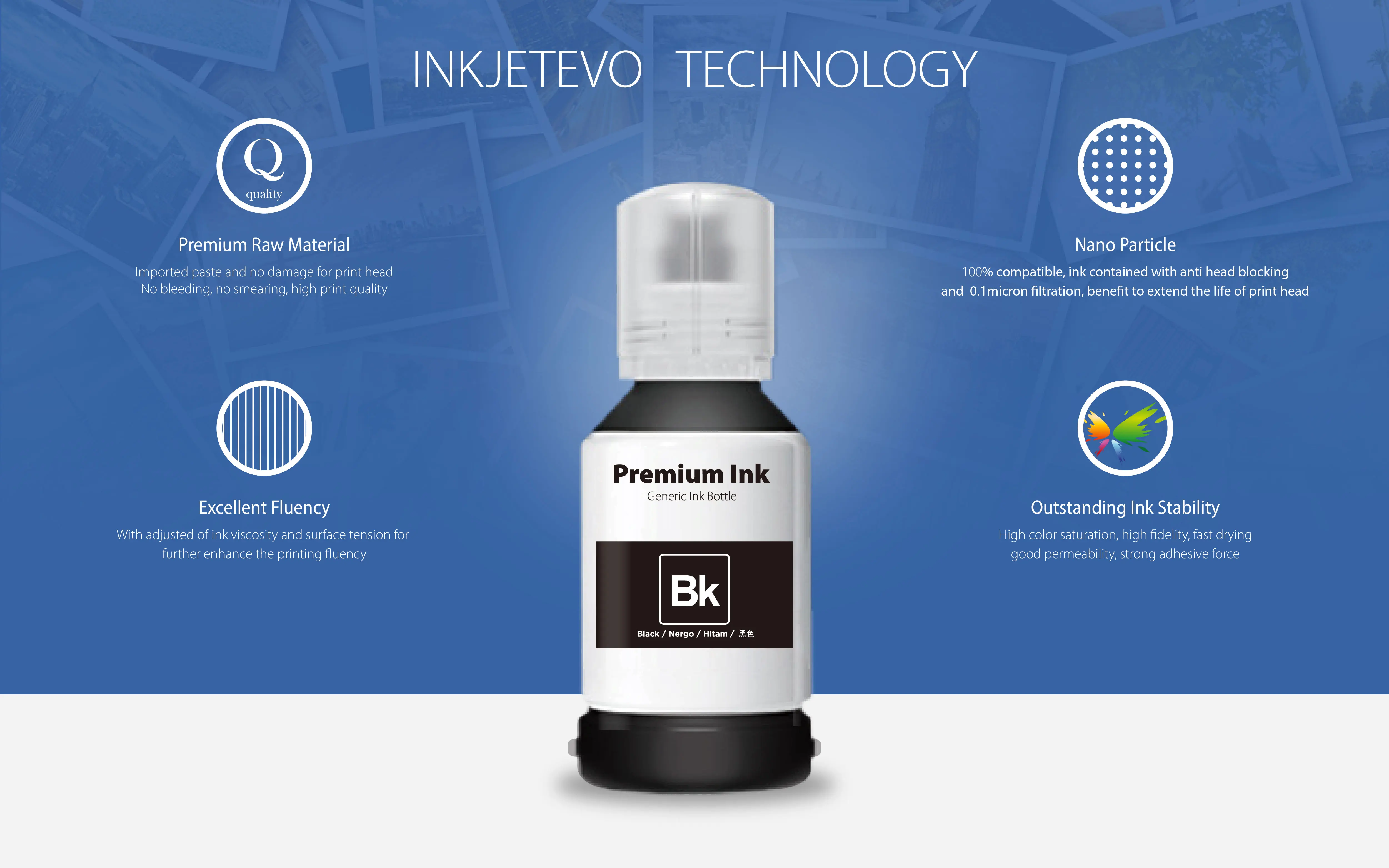 774 TO1P TO3Q Trendvision Compatible Bottle Water Based Refil inkjet  tinta ink for epaon printer 140ml for eco tank M pigment