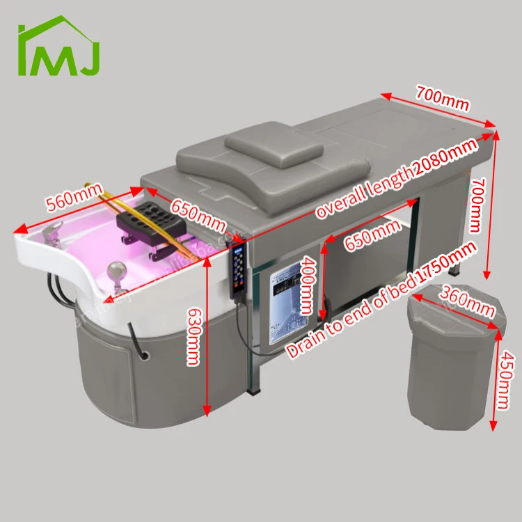 Beauty Salon hair washing Reclining thai massage table head spa shampoo bed