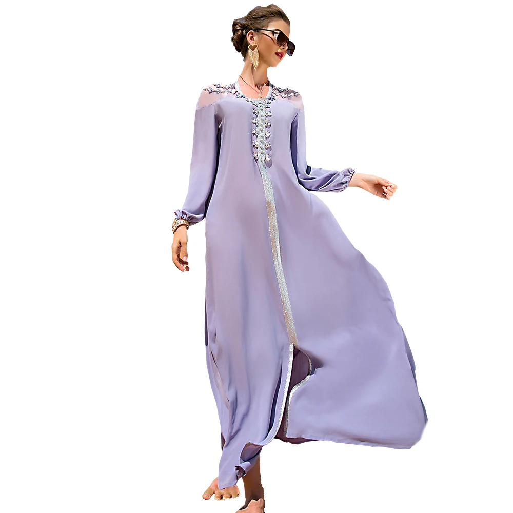 Muslim Abaya Dress for Women Dubai Turkey Arabic Djellaba Moroccan Caftan Oman Kuwait Qatar Islamic Clothing