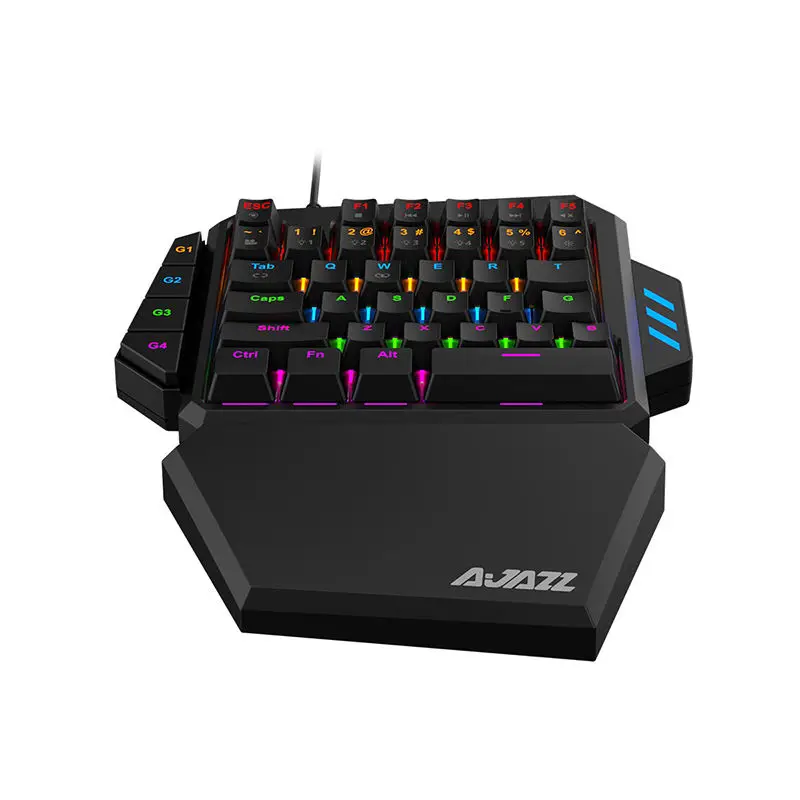 Ajazz AK039H One-Handed rainbow Mechanical Gaming Keyboard, Professional Gaming Keypad with Wrist Rest, 39Keys