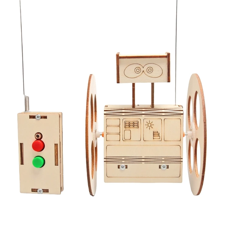 Hot Selling DIY Remote Balancing Smart Robot Safety Wood Toy for Children Student Assemble RC Science Educational Teaching Aids