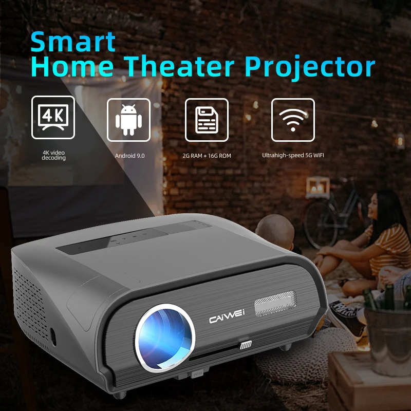 New HD led home theater portable smart beamer wifi multimedia projector for home