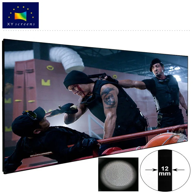 XY 120 inch Anti-light ALR Thin Bezel Projection Screen with Black Crystal Diamond for Home Theater/Living/Tranning/Meeting Room