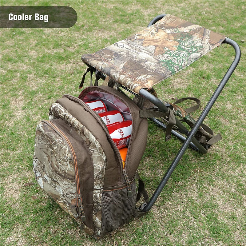 3 in 1 CAMO Lightweight Portable Outdoor Camping Hiking Cooler Backpack Foldable Fishing Chair lunch box cooler lunch bag