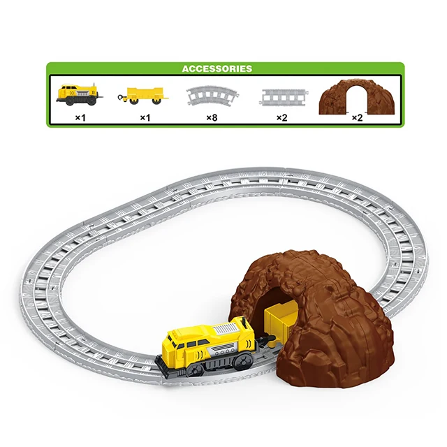 Electric Railway Toy Track Set Kids Plastic Race Train Set Tracks Rail Fast Speed Train Slot Toys