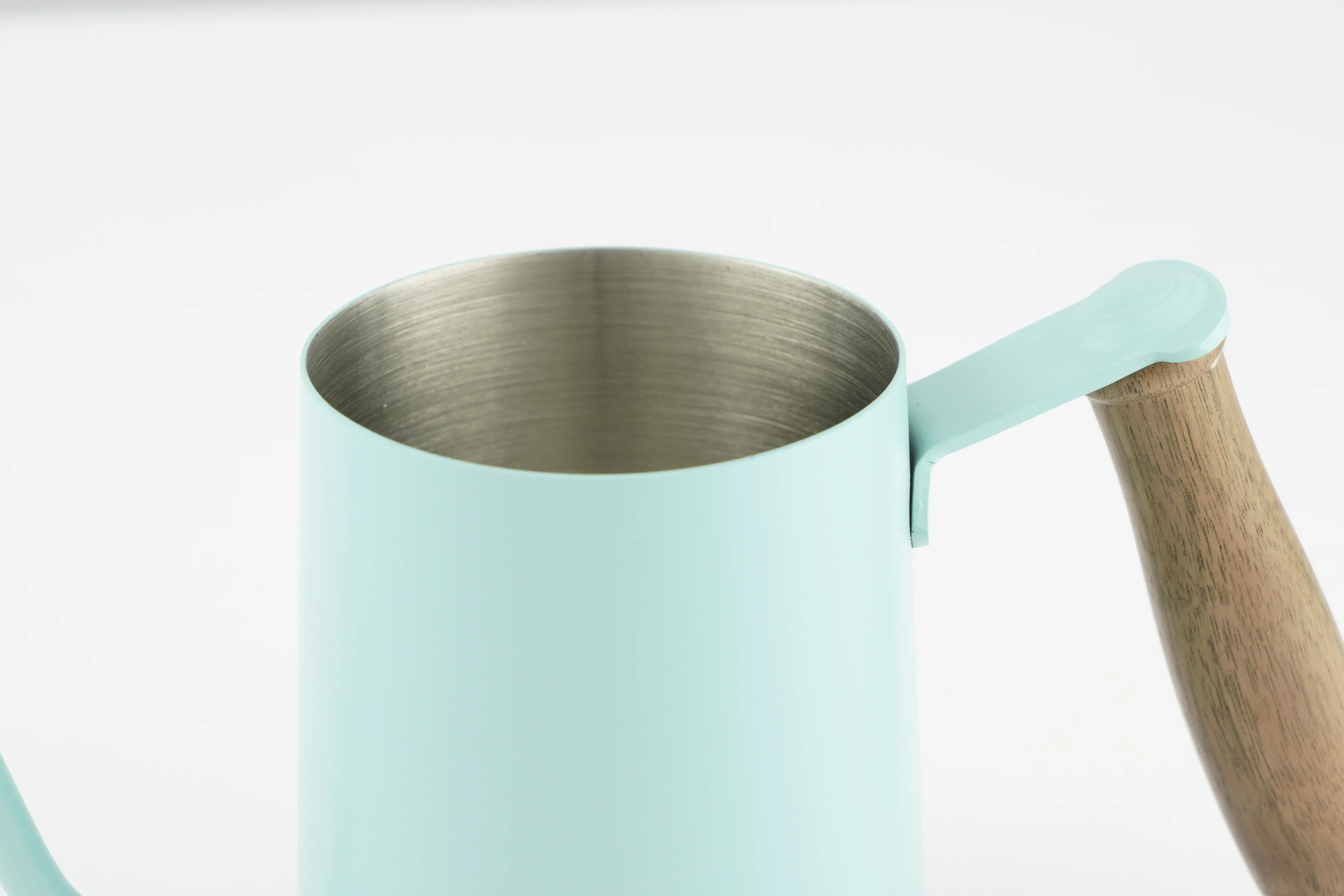 New Design 304 Stainless Steel Gooseneck Coffee Pour Over Pot with wood handle Simple Home Brewing