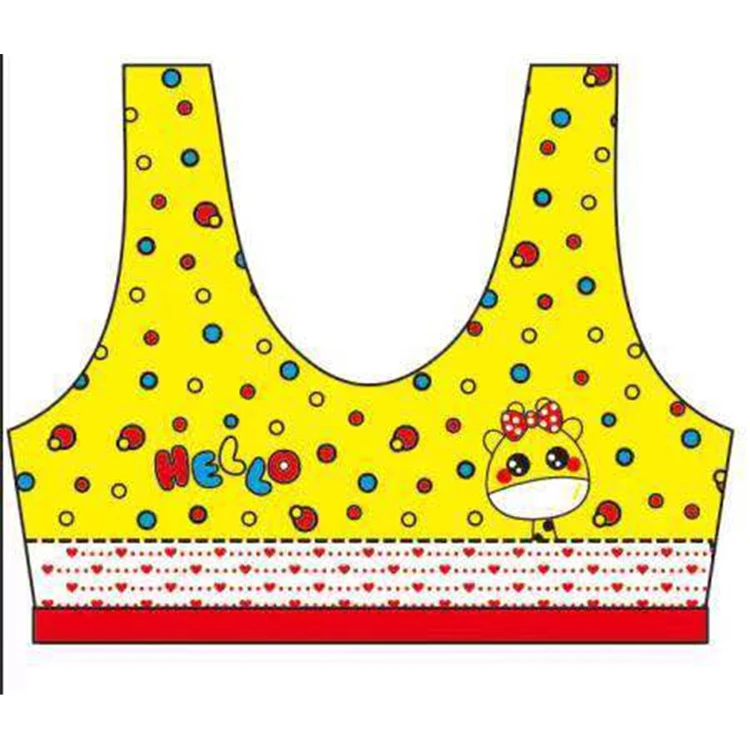 Teenage girls underwear child tank tops solid soft padded cotton thin cup small bra