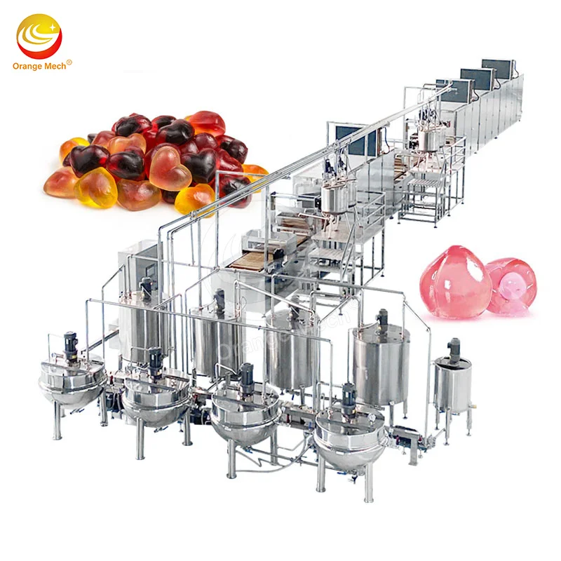 Automatic Gummy Soft 3D Jelly Bear Candy Machine Sugar Depositor Ball Small Lollypop Production Line Gummy Candy Make Machine