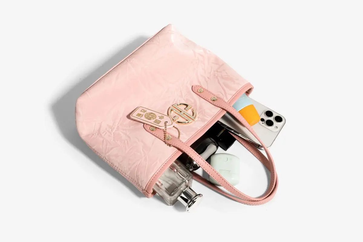 Summer Pink Bag Shinny Real Leather Material Handbags For Girls Chinese Stylish  Tote Bags Exquisite Shoulder Handbag