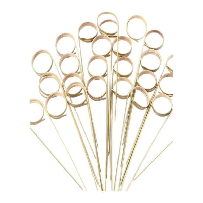 9cm knot shape red color bamboo skewer