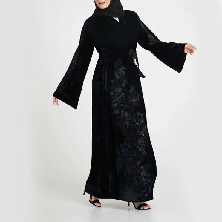 2019 Modest Women Maxi Daily Dubai Wholesale Market Leopard Dress Argyle Abaya Kimono