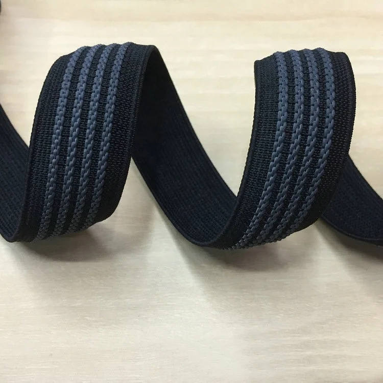 Wholesale 2.5cm/3cm anti slip elastic band with rubber for clothes