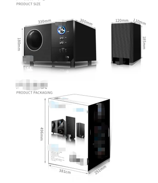
PENGFAIES S4000 ODM/OEM manufacture home theater soundbar 2.1 system Soundbar Speaker 