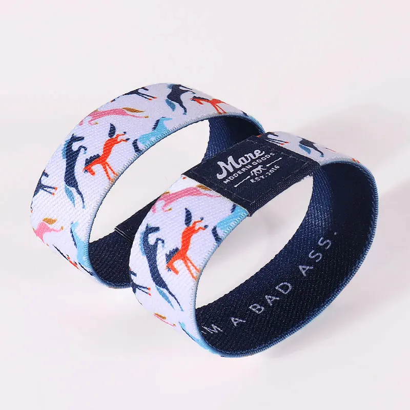 
Custom Sublimation Free Design Elasticated Material Polyester NFC Elastic Wristband Rolls 