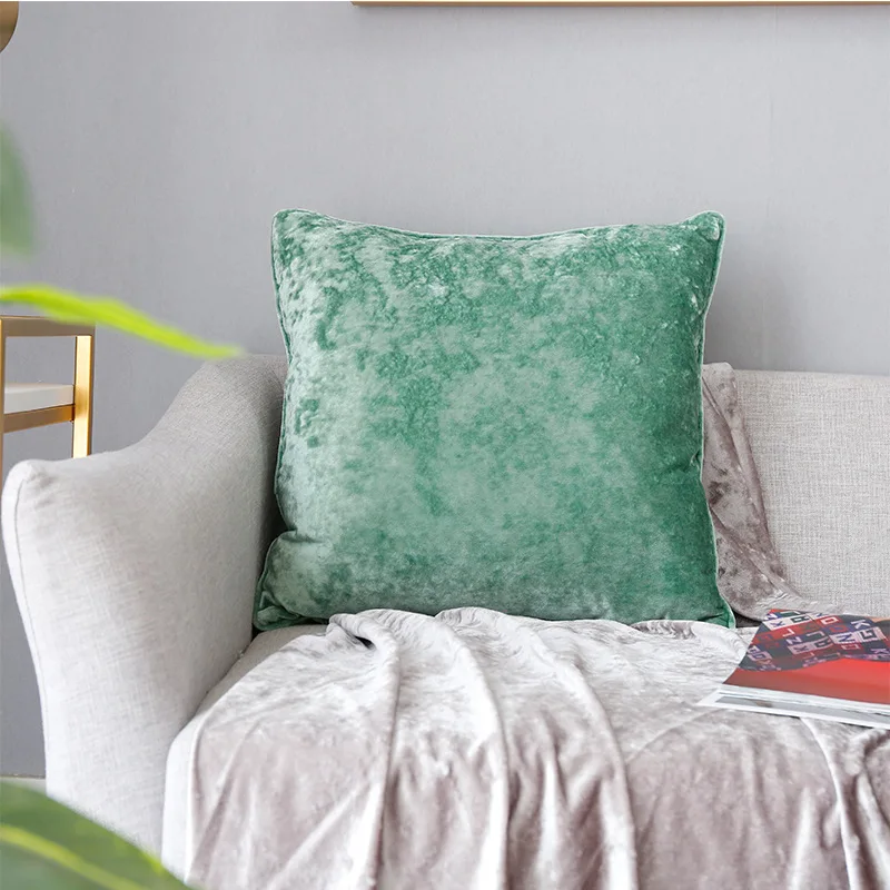 HOSHOM Wholesale Velvet 50x50 Cushion Covers Silk Pillow Case Set Satin Pillow Case Luxury