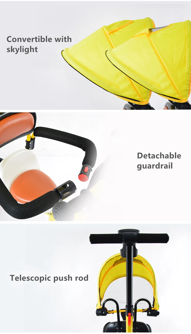 Children Tricycle Infant Trolley Baby Three Wheels Stroller Kid Bike Travel Pram for 1-6 Years Old