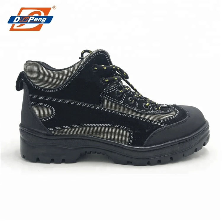 Black breathable warm and safe hiking woodland engineering work safety shoes