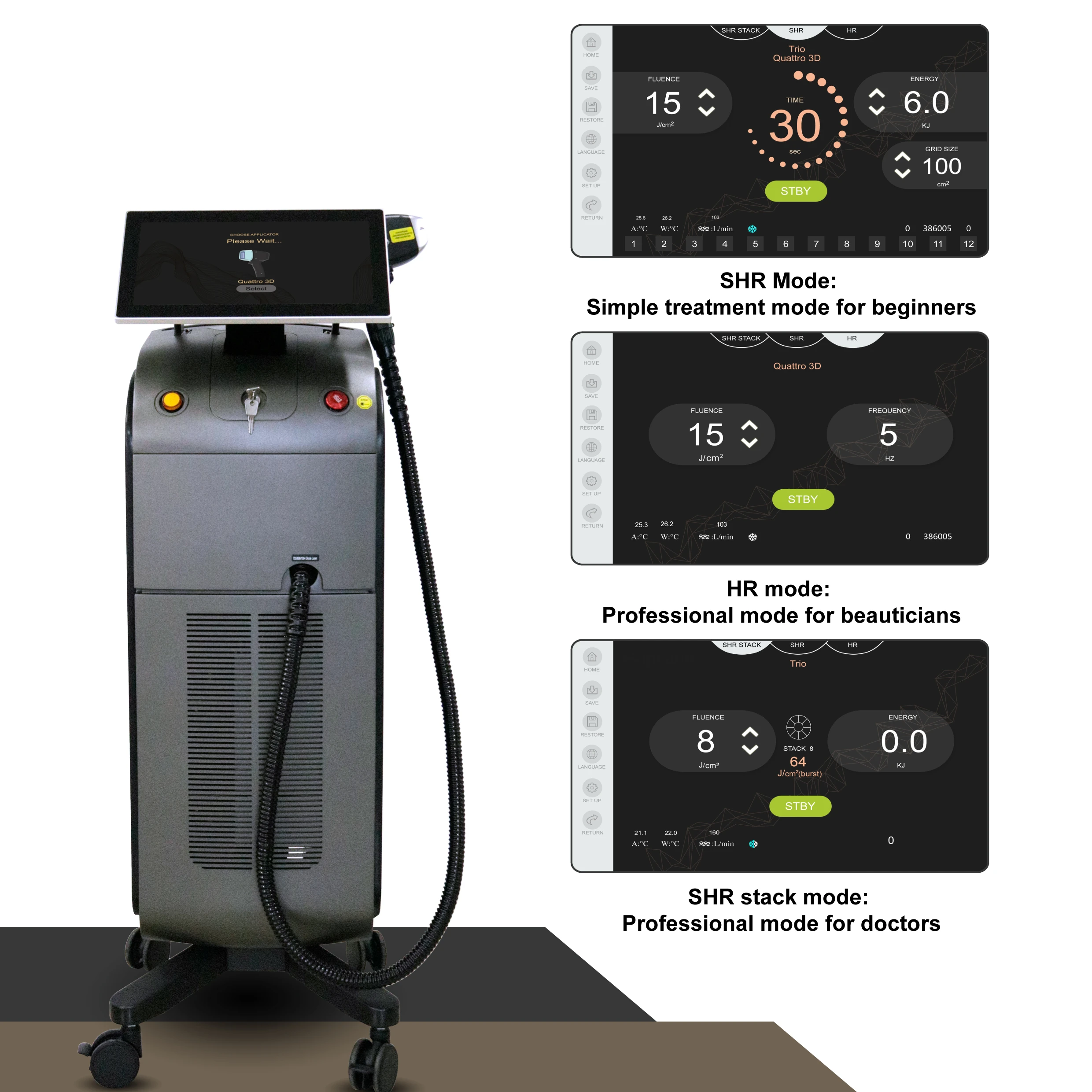 3000W output power stationary diode laser 808nm hair removal machine trio ice titanium diodo lazer 808