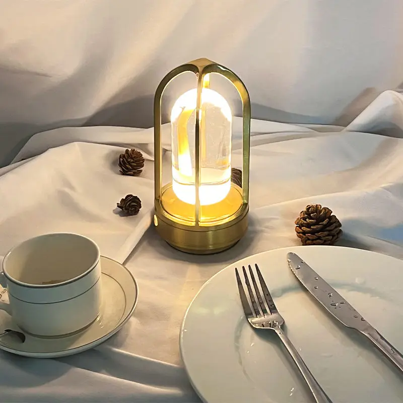 Cordless Rechargeable Crystal Table Lamp for Restaurant Outdoor Indoor Use Ambience led light