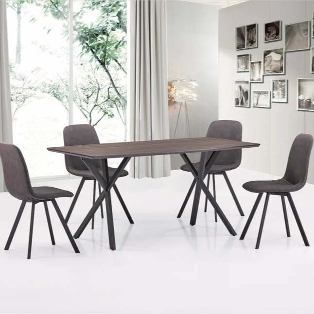 Wooden effect dining table and chairs high quality dining table set advanced dining room furniture