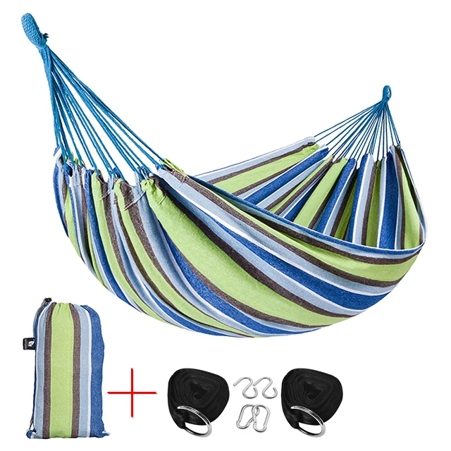 Brazilian double hammock bed Two Person Extra Large Cotton Fabric folding garden free standing hammock for Patio Porch