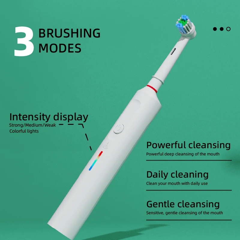 IPx7 Water Proof Rotating Electric Toothbrush Rechargeable Portable Electric Toothbrush With Pressure Sensor For Adult