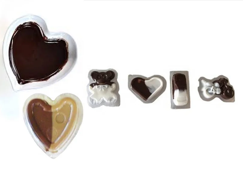 Liquid chocolate Alu ALu Blister Packing Machine for  liquid blister packaging heart shape pack