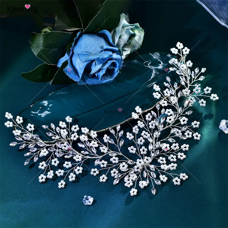 WHD-080 Keering Handmade Bridal Headpiece Multifunction Small Pearl Flower Cluster Hair Clips Barrettes For Women