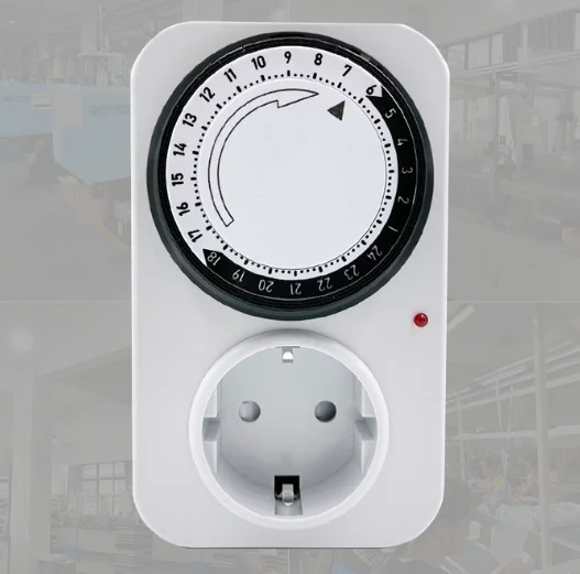220-240V EU Type 24 hours Time Control Switch Mechanical Time Switches Plug Socket