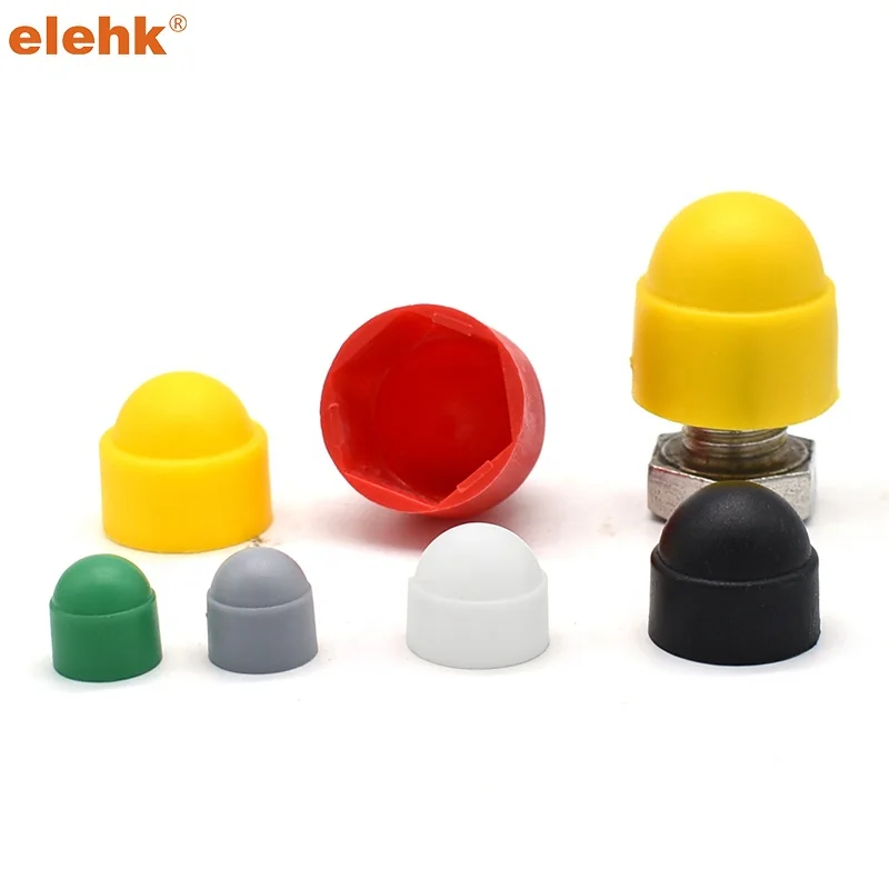 Elehk Various Color And Size Bolt Cap Cover Plastic Hex Dome Nut Decorative Plastic Bolt Cover