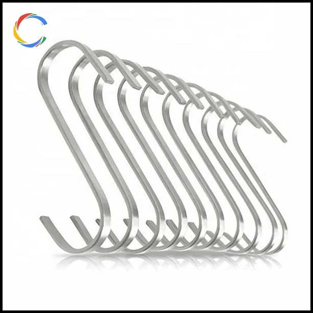Pro Chef Kitchen Tools Stainless Steel Metal S Hook Flat Metal Multipurpose Hooks Food Safe