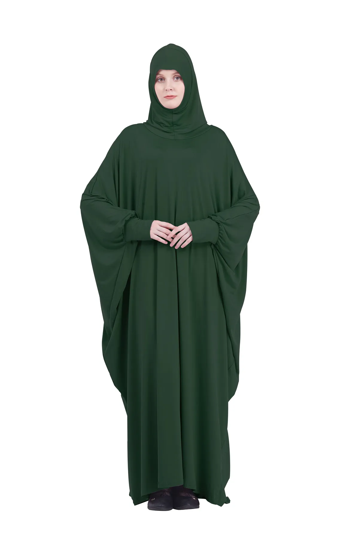 Muslim Women hijab dress Full Cover Hooded Abaya Long Maxi Dress islamic clothing ramadan plain Prayer Clothing YMY137
