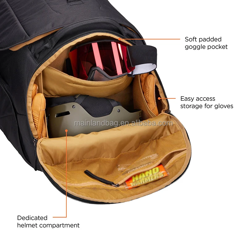 Travel RoundTrip 80L Duffel Bag Storage compartments to organize and protect gear Boot bag Ski Shoe Boot Helmet Carrying Bag