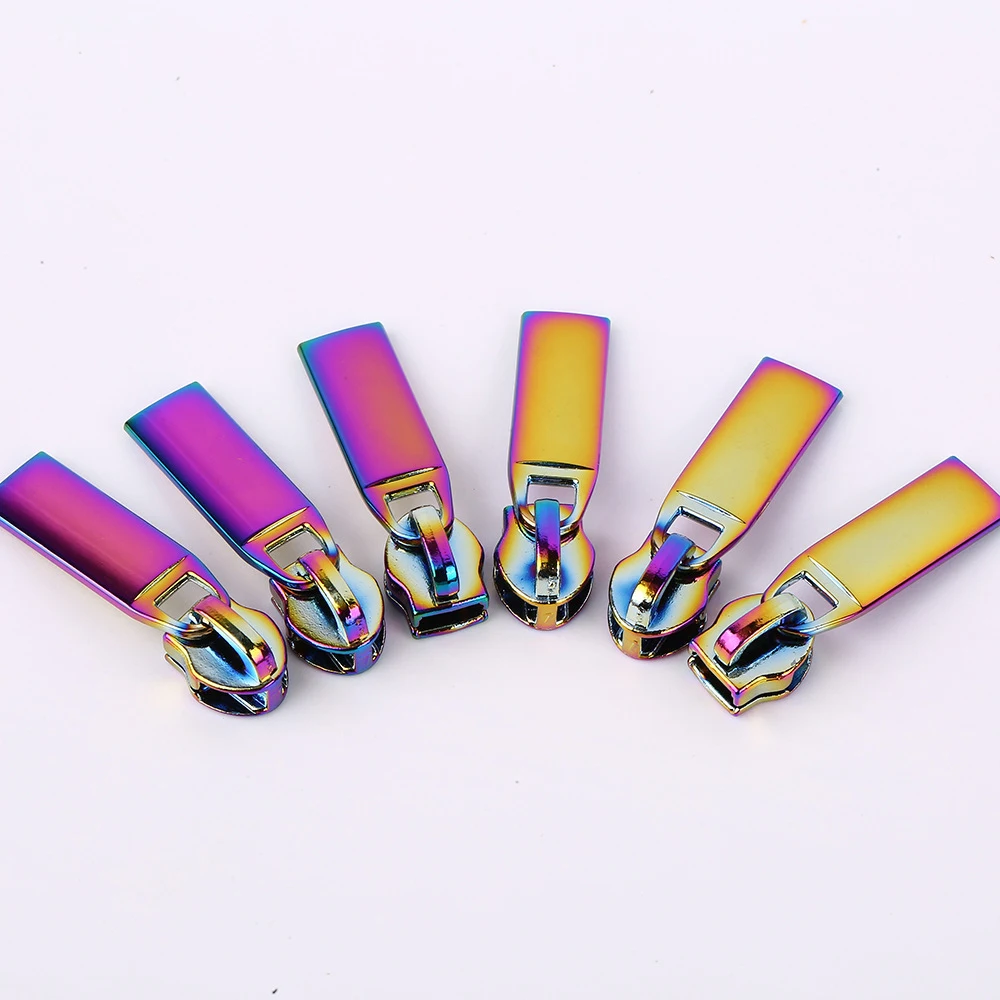 Wholesale Zipper Heads Rainbow Color Metal Zipper Slider #3 Custom Logo Slider