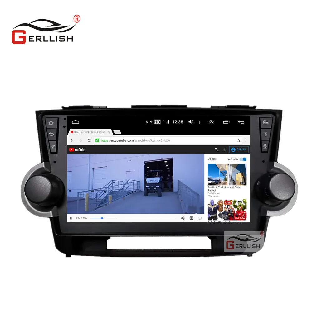 Android Car Multimedia Player For Toyota highlander 2007 2008 2009 2010 2011 2012 2013 Audio Radio video gps navigation stereo