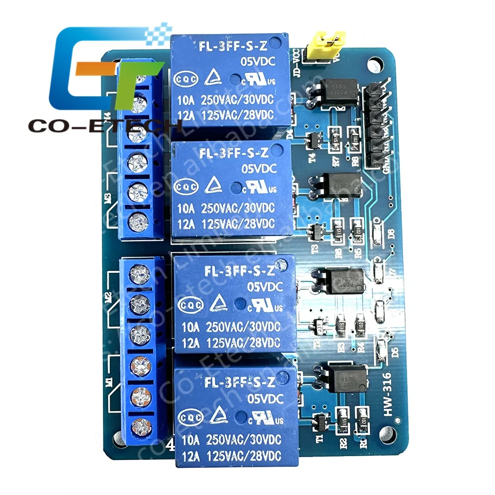 4 Channel DC 5V 12V 24V Relay Module With Optocoupler Low Level Expansion Board