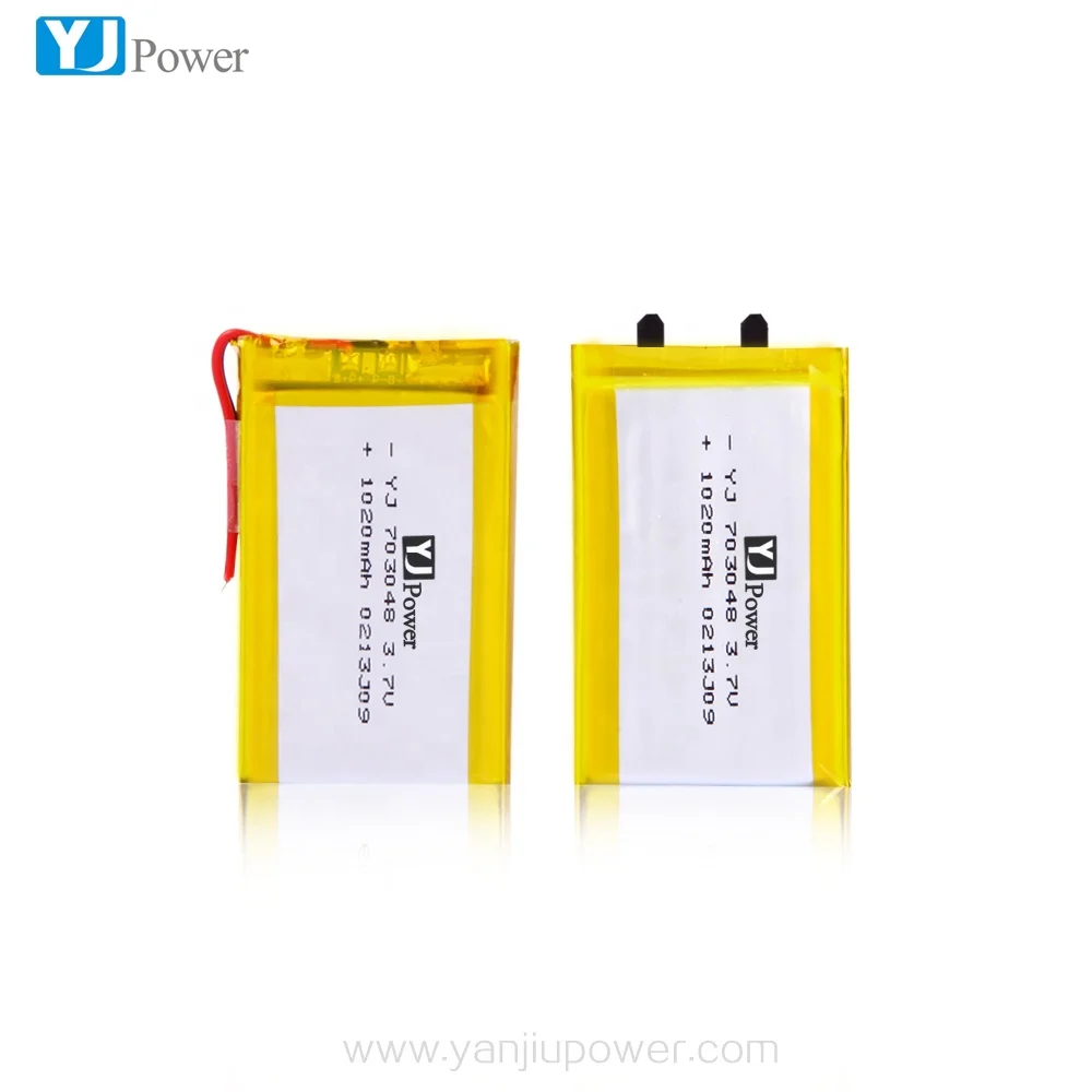 Small lithium polymer battery Rechargeable Battery 703448 3.7v 1020mah for Bike Light
