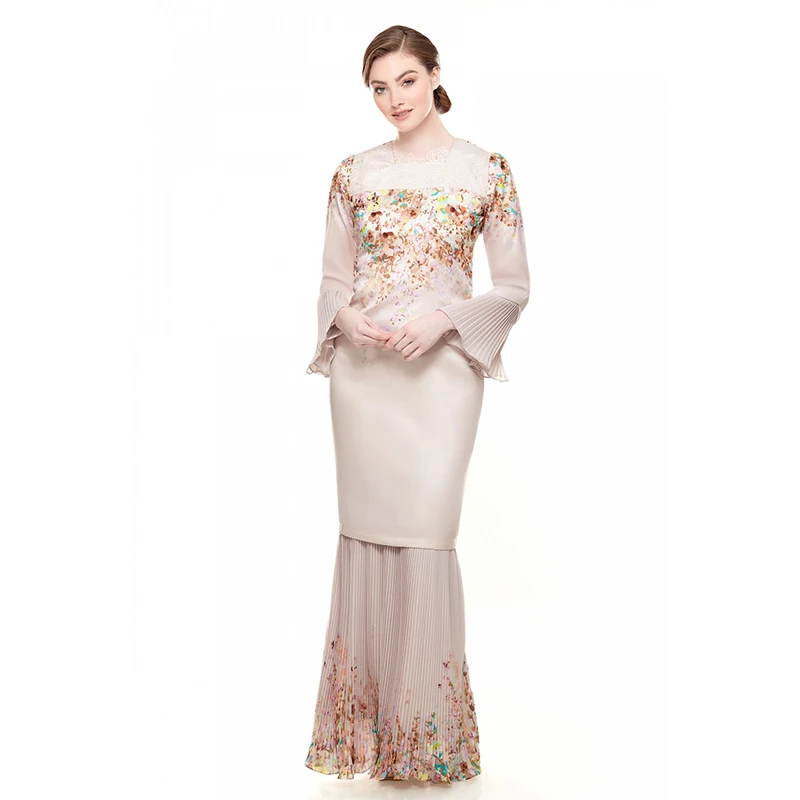 New trend elegant Islamic clothing malaysia baju kurung women abaya muslim dress