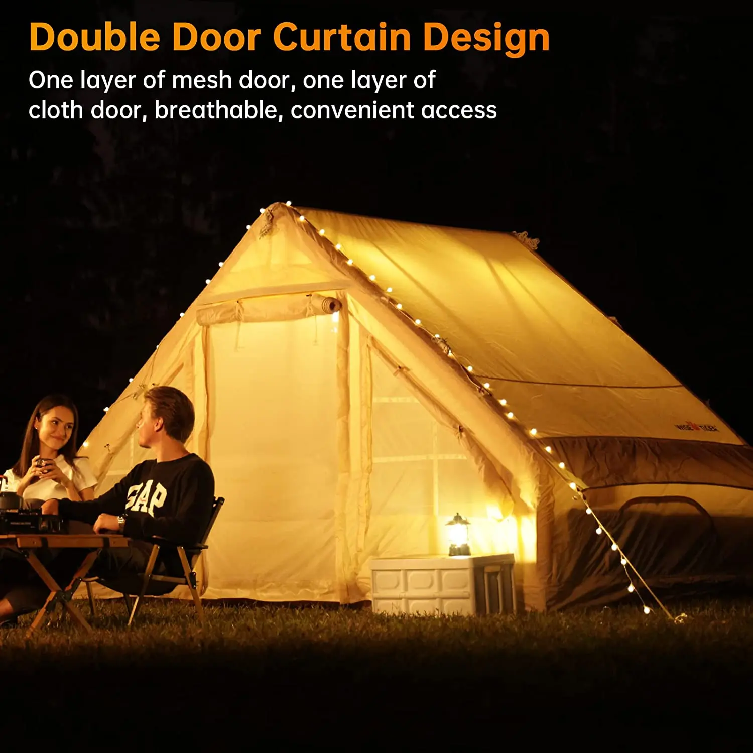 Easy Set Up Multi Persons Cabin Large Room Glamping Waterproof Inflatable House Air Tent Outdoor Inflatable Camping Tent