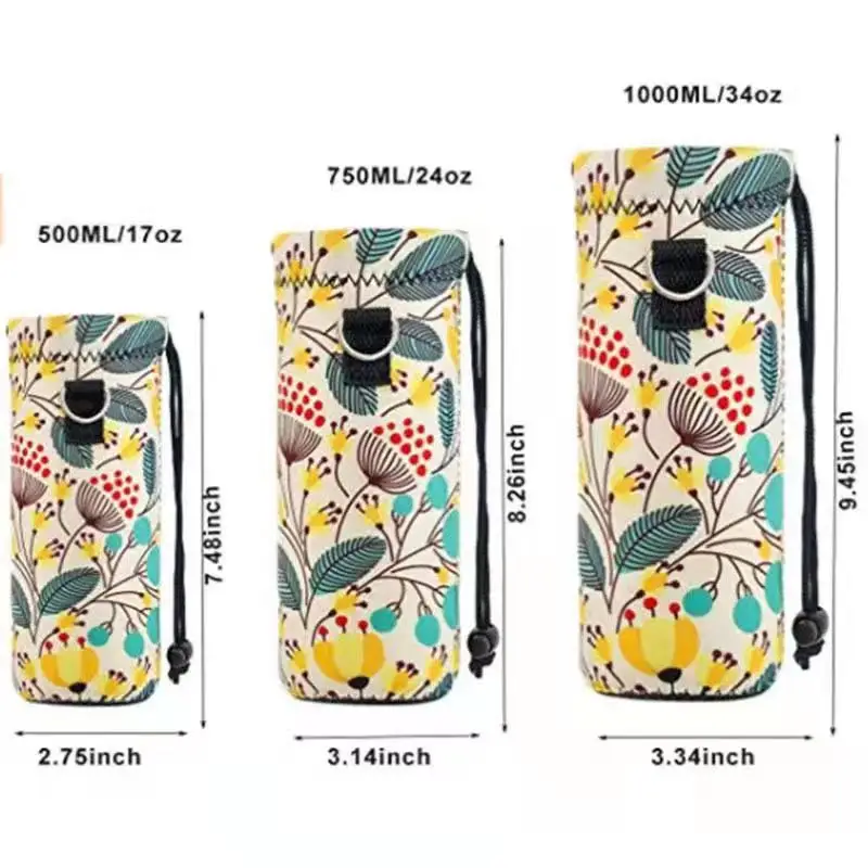 Factory Neoprene Cup Cover Heat Insulation Out-door Sports Adjustable Shoulder Strap Water Bottle Holder Bottle Cover