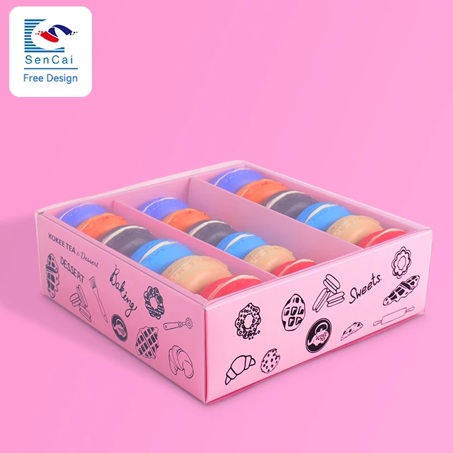 Sencai Luxury Macaron Boxes Dessert Packaging Box Christmas Cookie Boxes