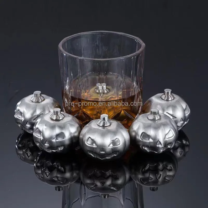 Custom wholesale personalized stainless steel pumpkin ice cube for wine
