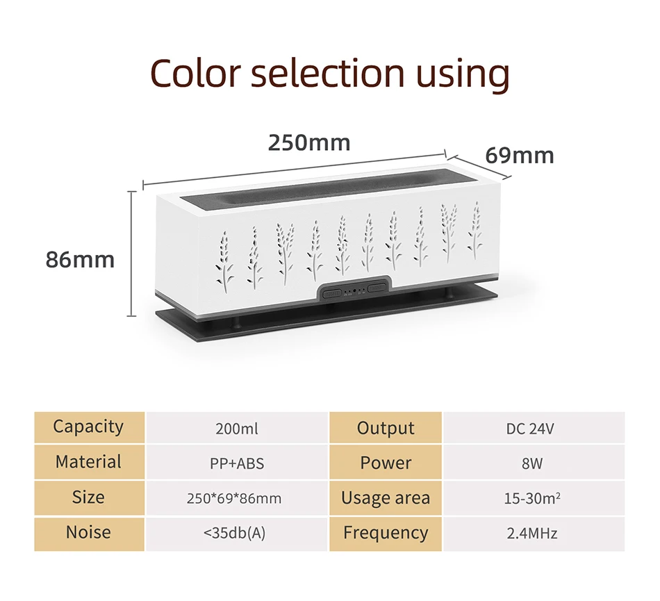 Home Decorative Ultrasonic  smart home appliances mood light 2 colors flame wood grain carving aroma diffuser for car