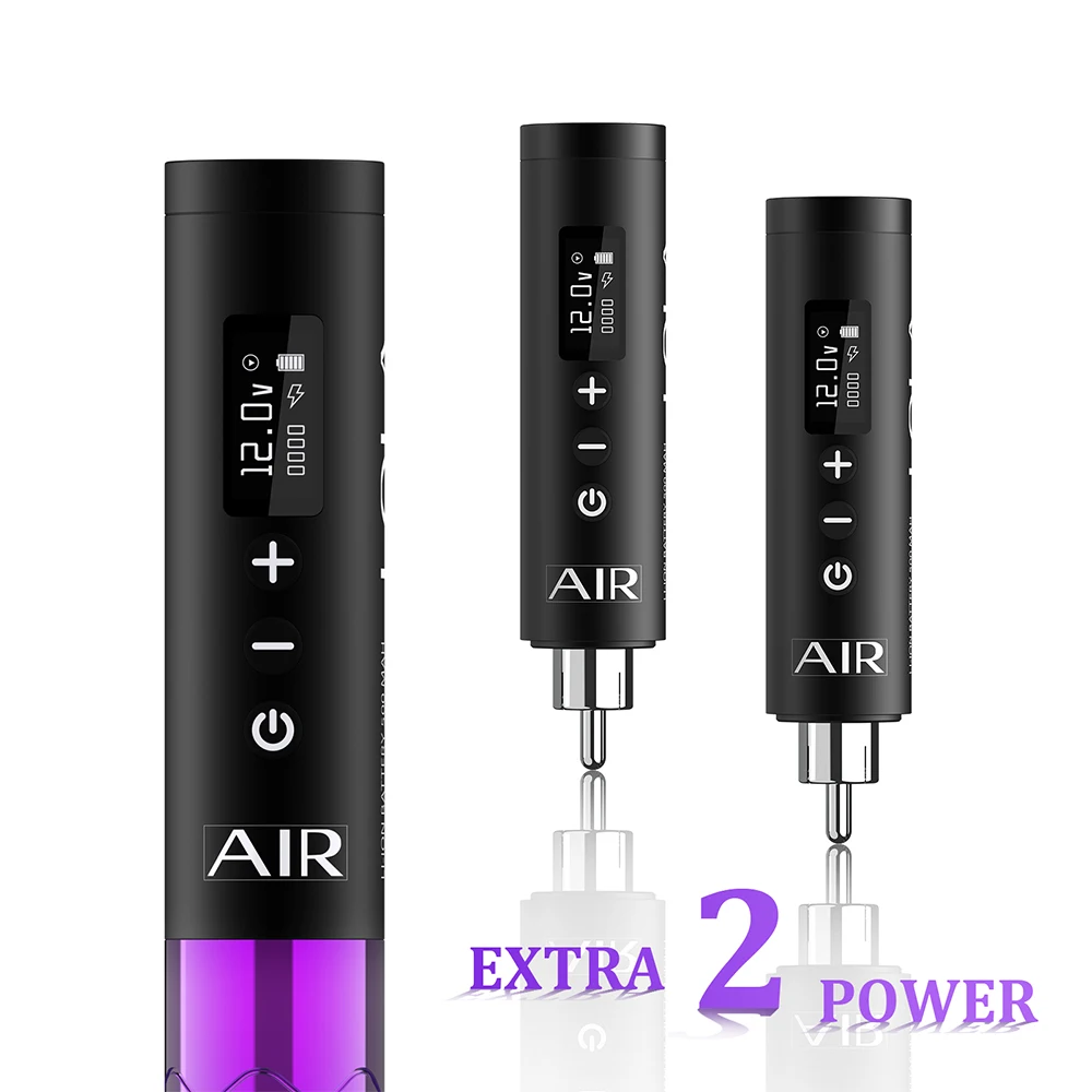 EZ tattoo 3V Ultra Low Voltage New Upgrade Lola Air Electric PMU Machine smp Wireless Tattoo Device with 2 Extra Power Packs