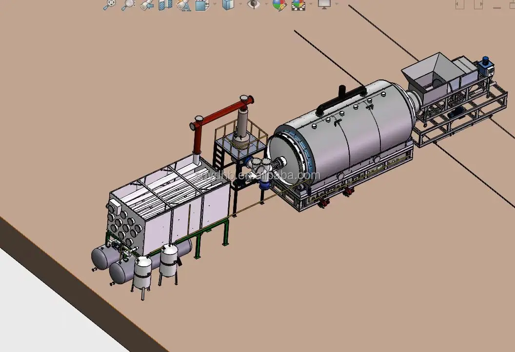 15 ton per day Professional design high quality semi-continuous waste tyre pyrolysis plant